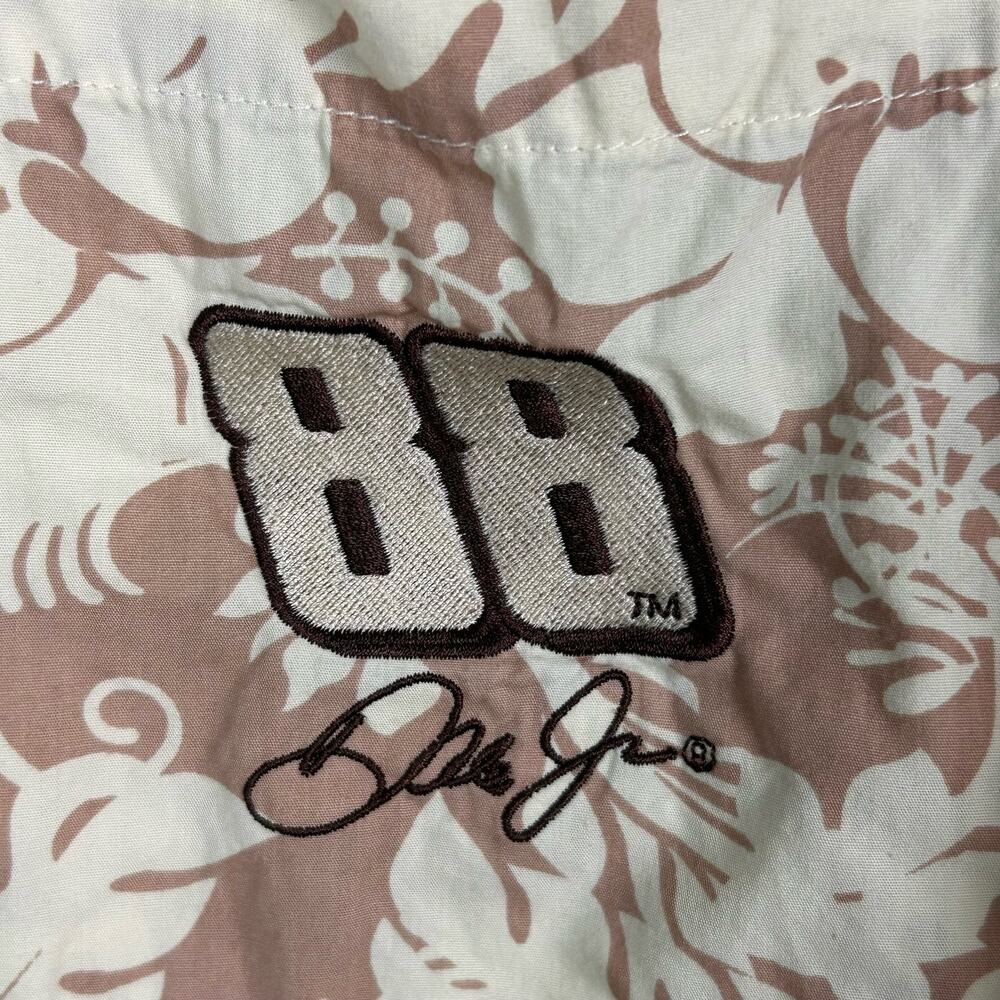 Vintage Nascar Mens Shirt XL Tan Beige Tropical Dale JR 88 Chase Authentics Top - Picture 5 of 13